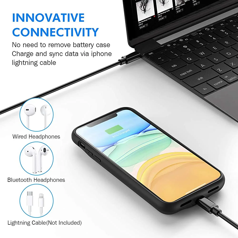 Чехол аккумулятор для iPhone 12 Pro Batlow в черном цвете фото 4