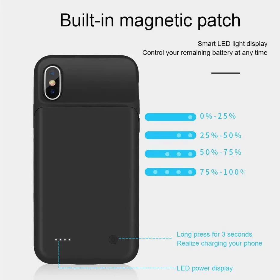Чохол-зарядка iBattery для iPhone X/XS Batlow 3200 mAh black — фото 5