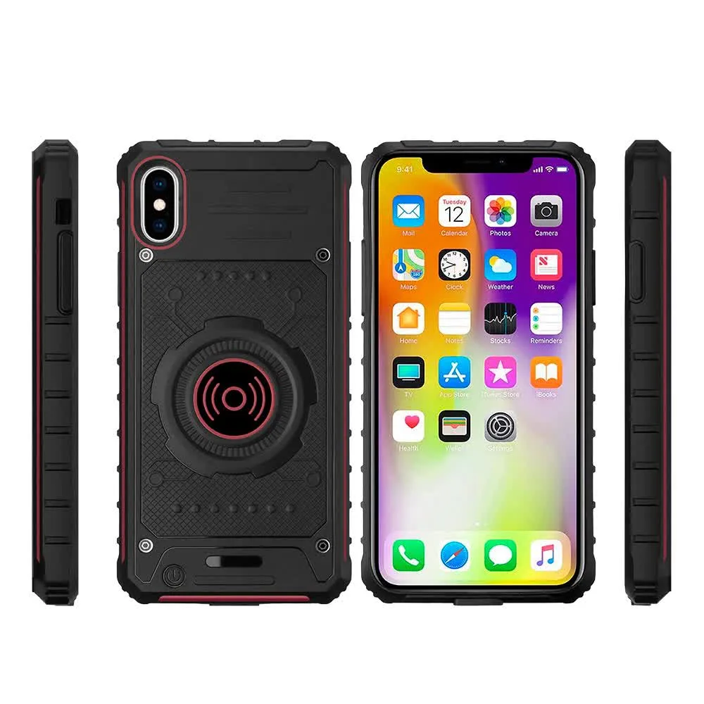 Чохол-батарея iBattery для iPhone X/XS 5000 mAh протиударний з бездротовою зарядкою red — фото 2