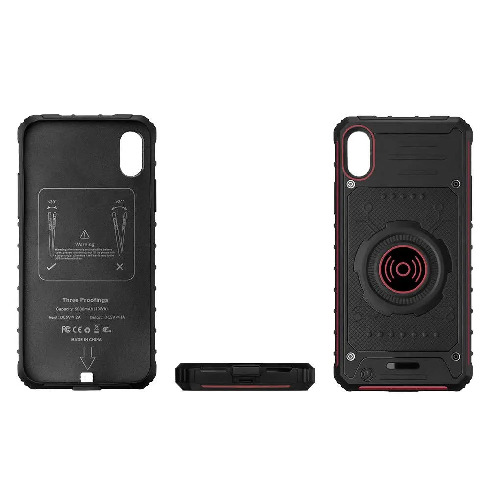 Чохол-батарея iBattery для iPhone X/XS 5000 mAh протиударний з бездротовою зарядкою red — фото 3
