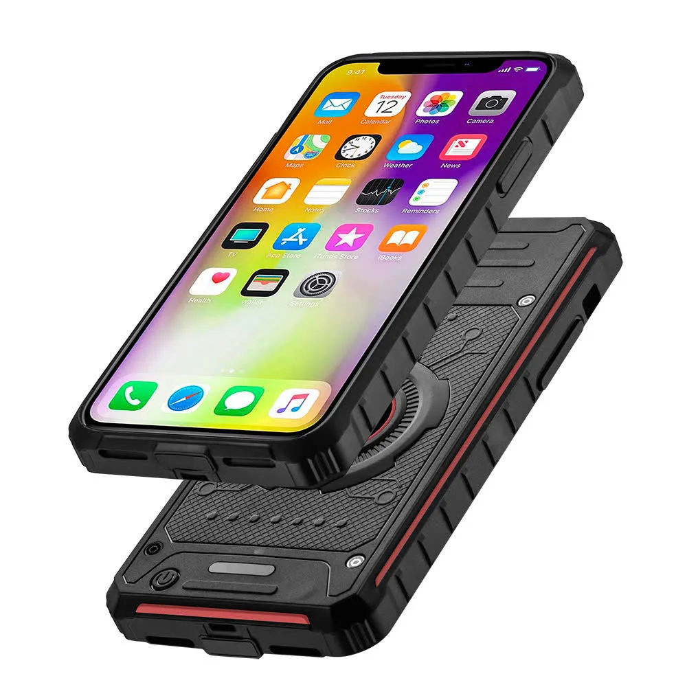 Чохол-батарея iBattery для iPhone X/XS 5000 mAh протиударний з бездротовою зарядкою red — фото 4