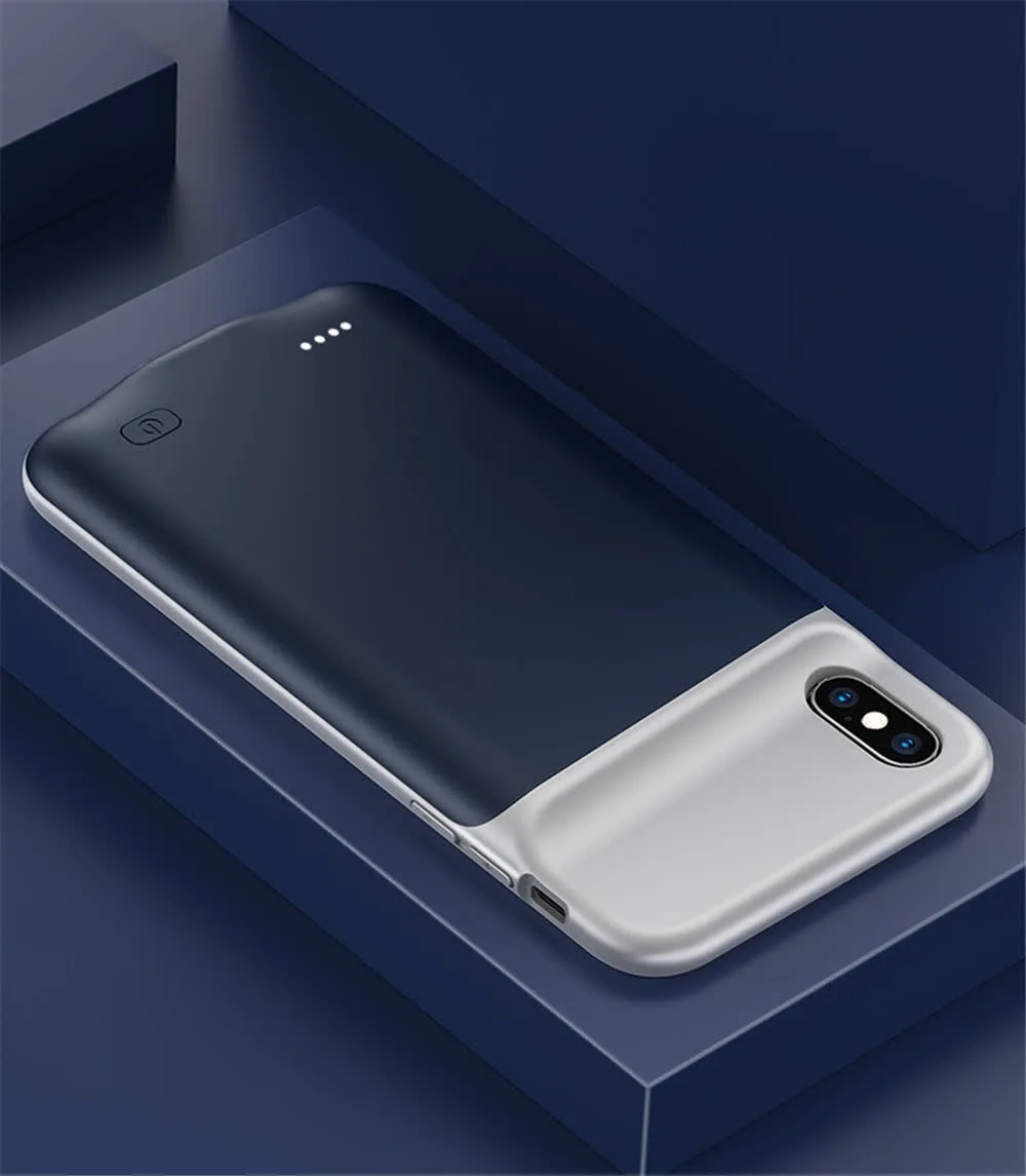 Чохол-акумулятор iBattery для iPhone X/XS Slan 5200 mAh blue — фото 4