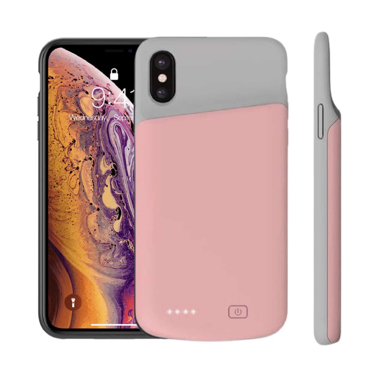 Чохол-акумулятор iBattery для iPhone X/XS Slan 5200 mAh rose