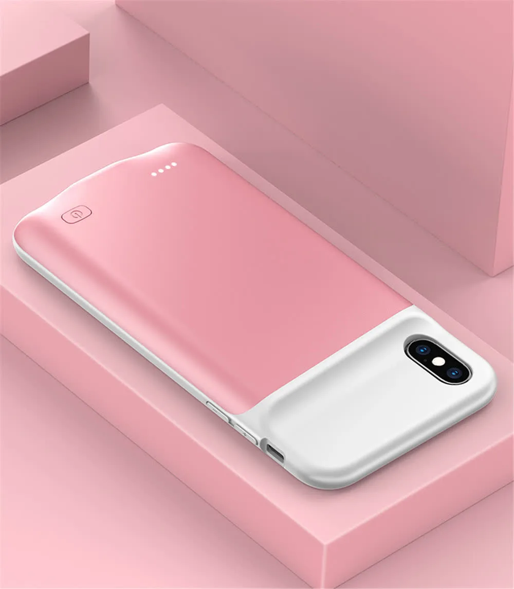 Чохол-акумулятор iBattery для iPhone X/XS Slan 5200 mAh rose — фото 4