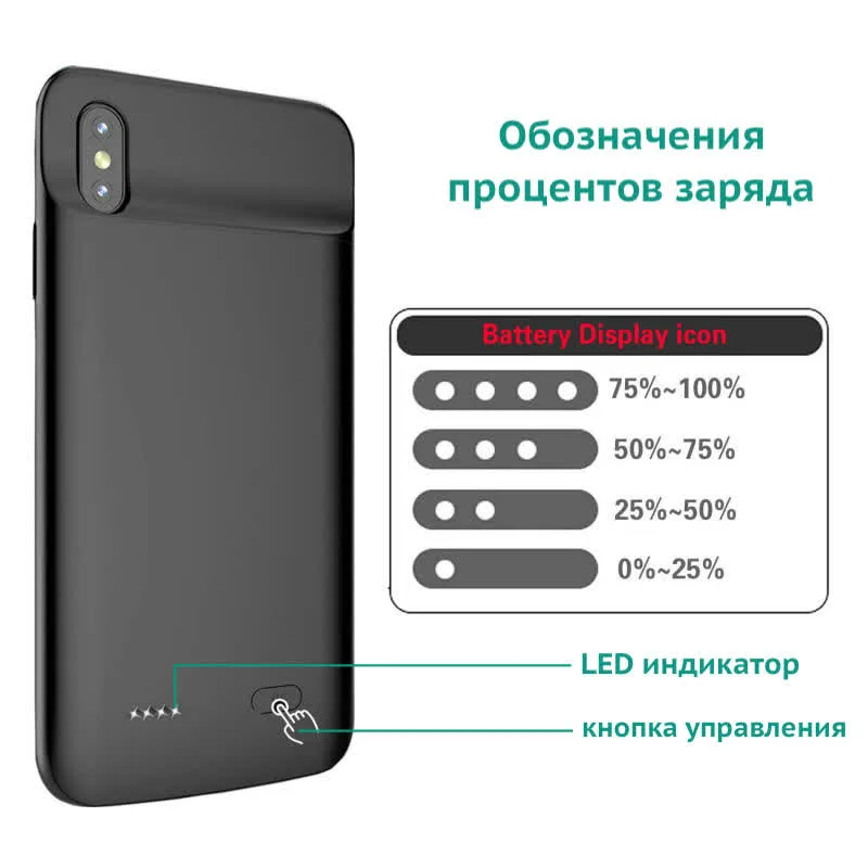 Чохол-акумулятор iBattery для iPhone X/XS Slan 5200 mAh rose — фото 5