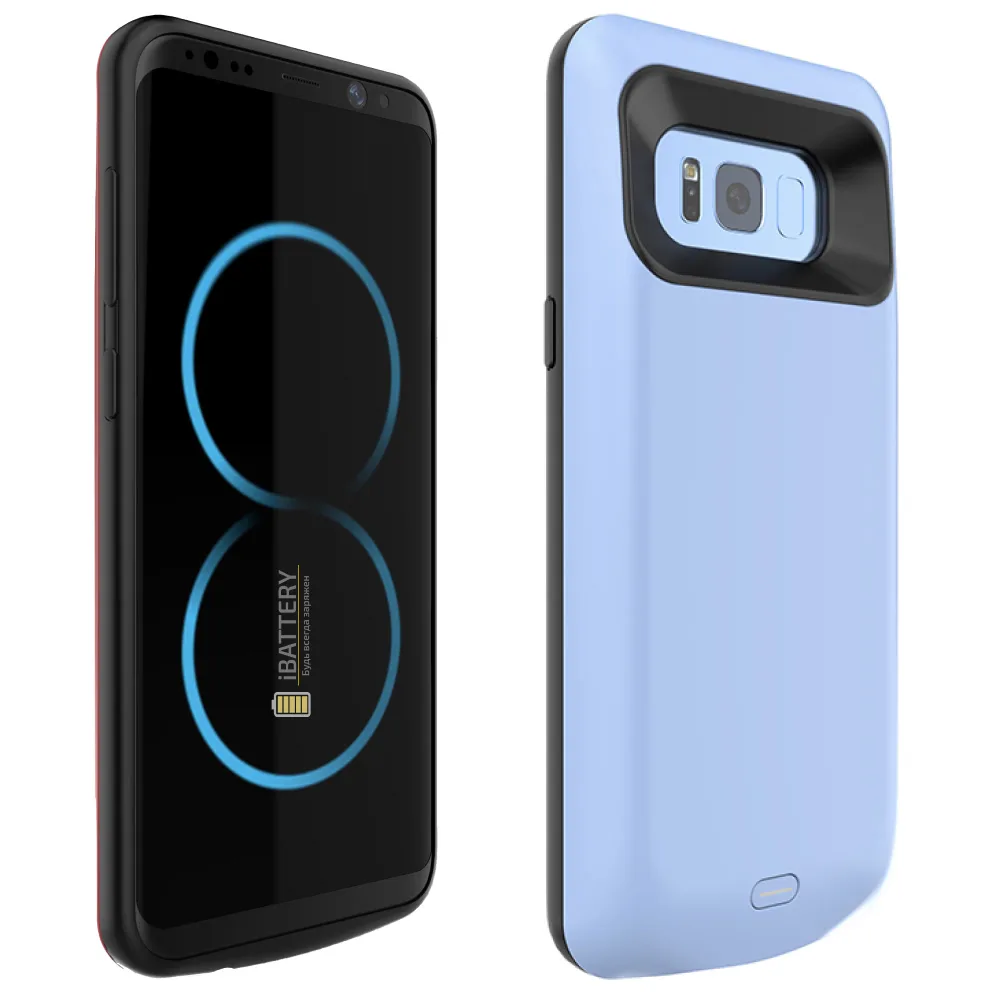 Чехол батарея для Samsung S8 в голубом цвете фото 1