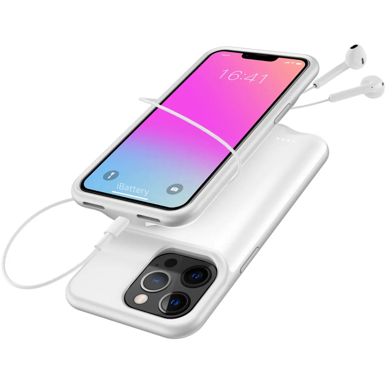 Чехол-батарея iBattery для iPhone 13 Pro Max Slan 6000 mAh white — фото 5