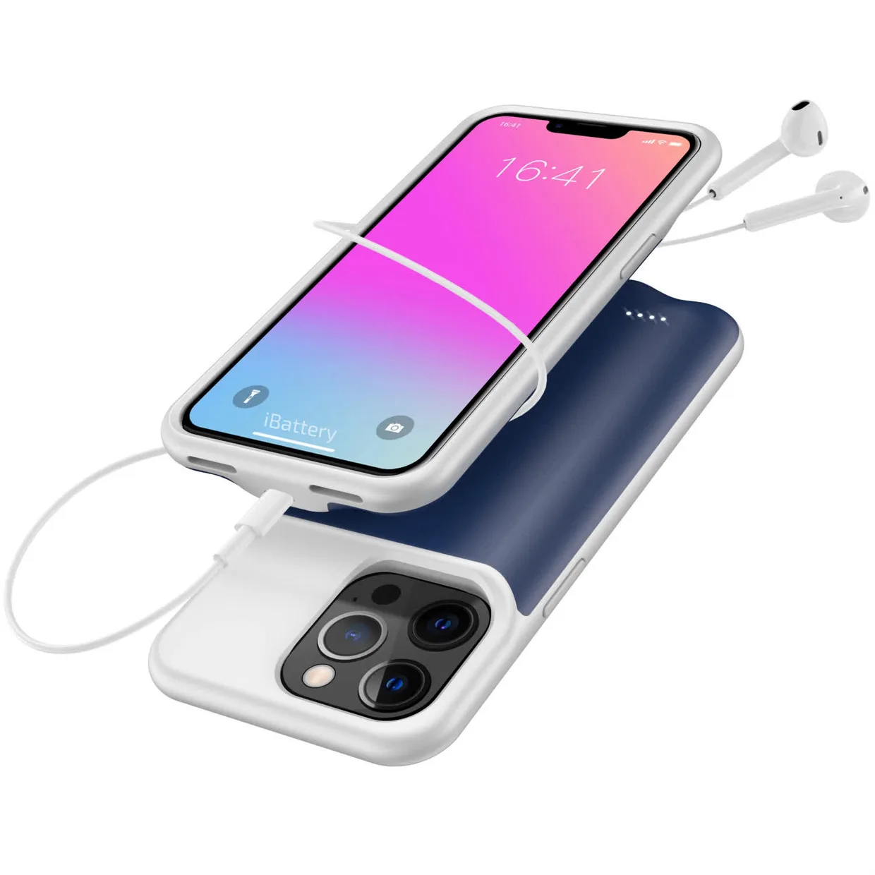 Чехол-батарея iBattery для iPhone 13 Pro Max Slan 6000 mAh blue — фото 5