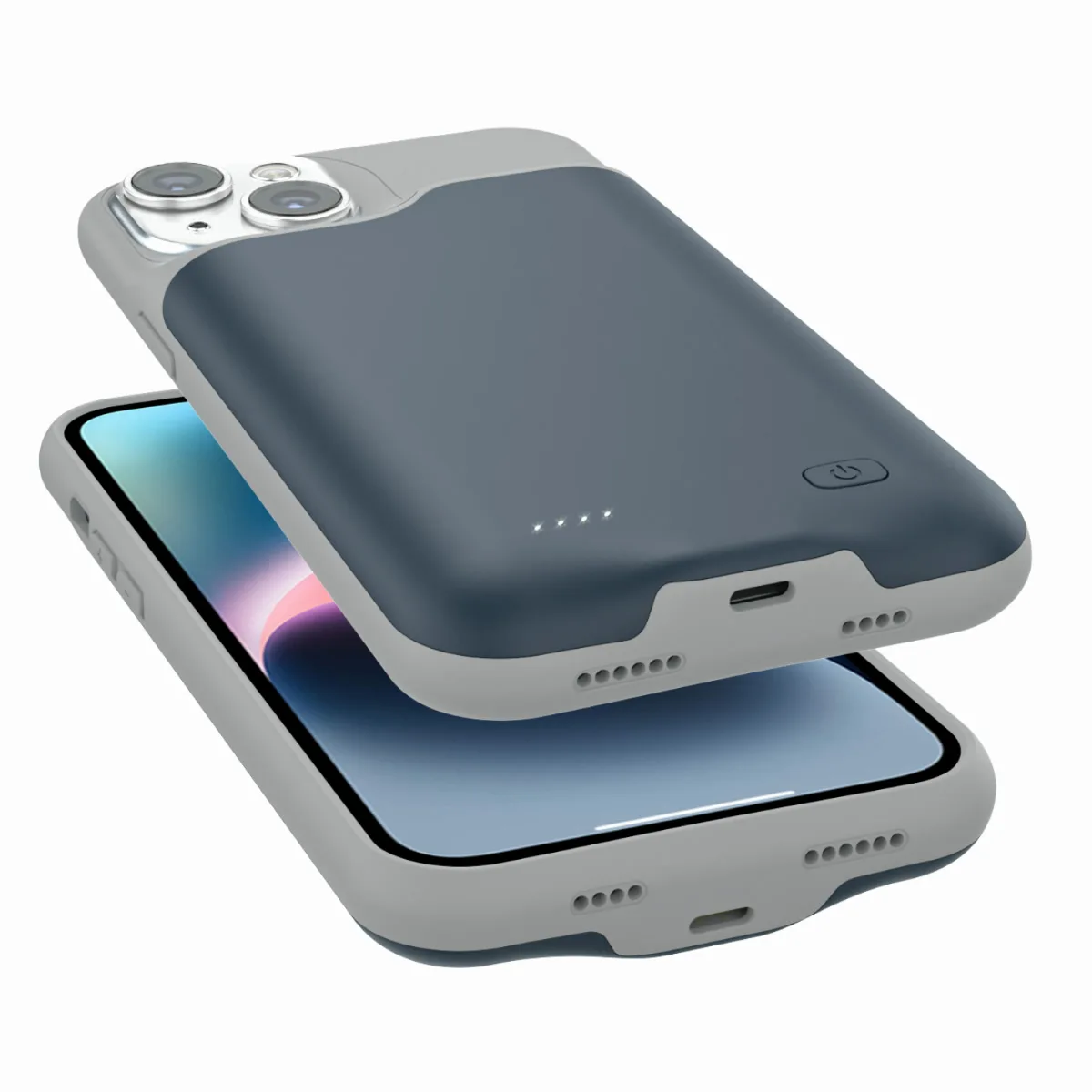Чехол-зарядка iBattery для iPhone 14 Slan 5000 mAh Blue — фото 4