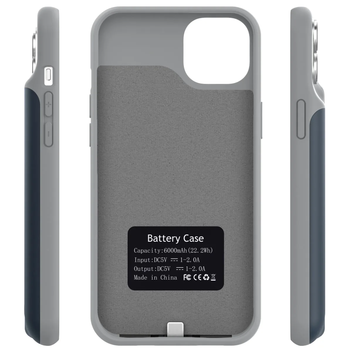 Чехол-зарядка iBattery для iPhone 14 Slan 5000 mAh Blue — фото 5