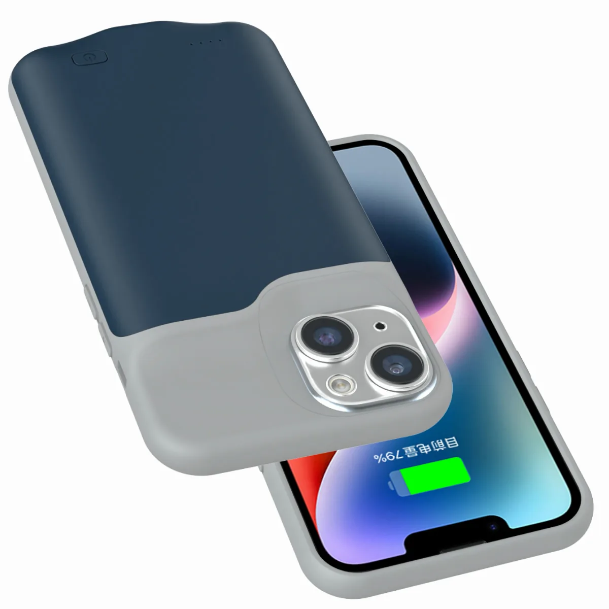 Чехол-зарядка iBattery для iPhone 14 Slan 5000 mAh Blue — фото 8