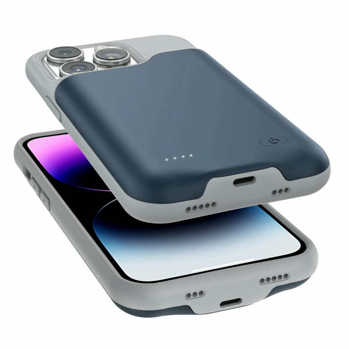 Чехол-зарядка iBattery для iPhone 14 Pro Max Slan 6000 mAh blue — фото 4