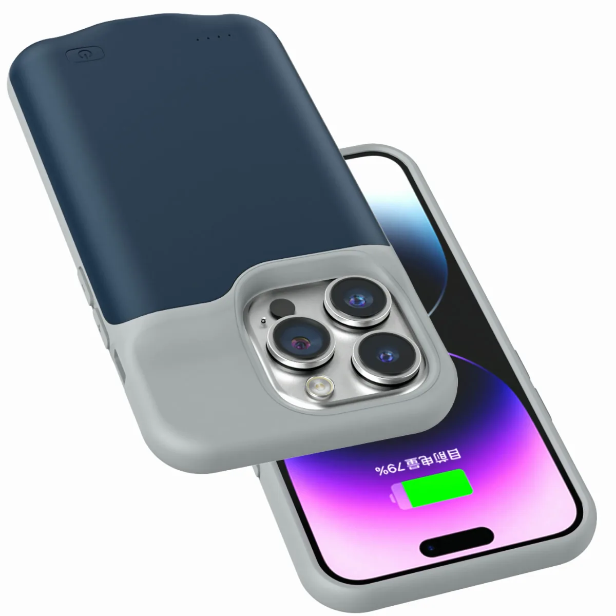 Чехол-зарядка iBattery для iPhone 14 Pro Max Slan 6000 mAh blue — фото 8