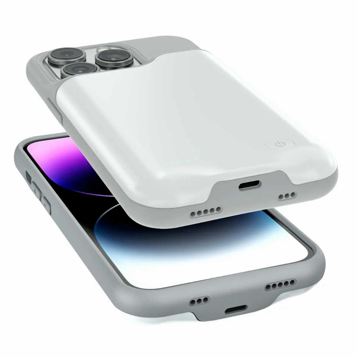 Чехол-зарядка iBattery для iPhone 14 Pro Max Slan 6000 mAh white — фото 4