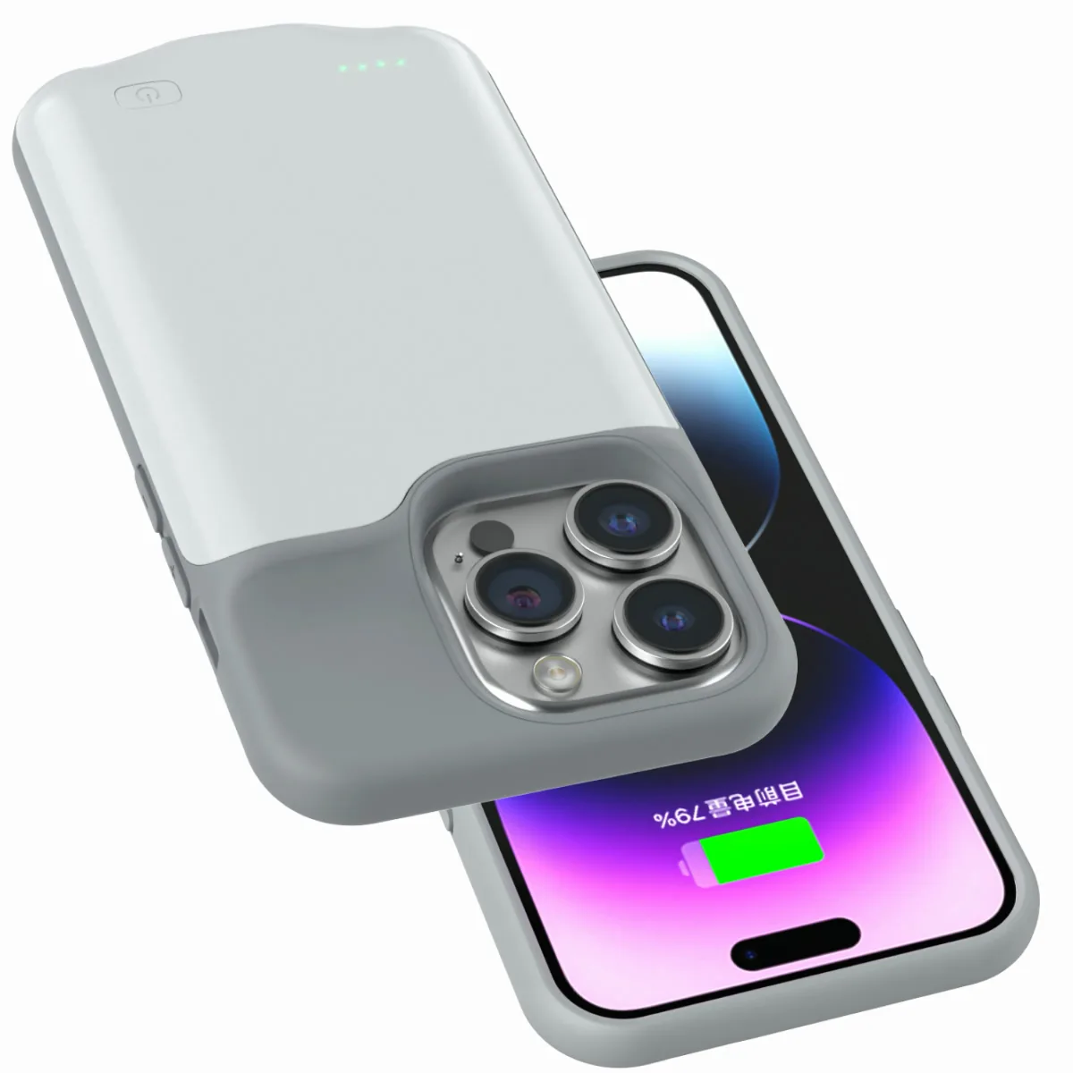 Чехол-зарядка iBattery для iPhone 14 Pro Max Slan 6000 mAh white — фото 8