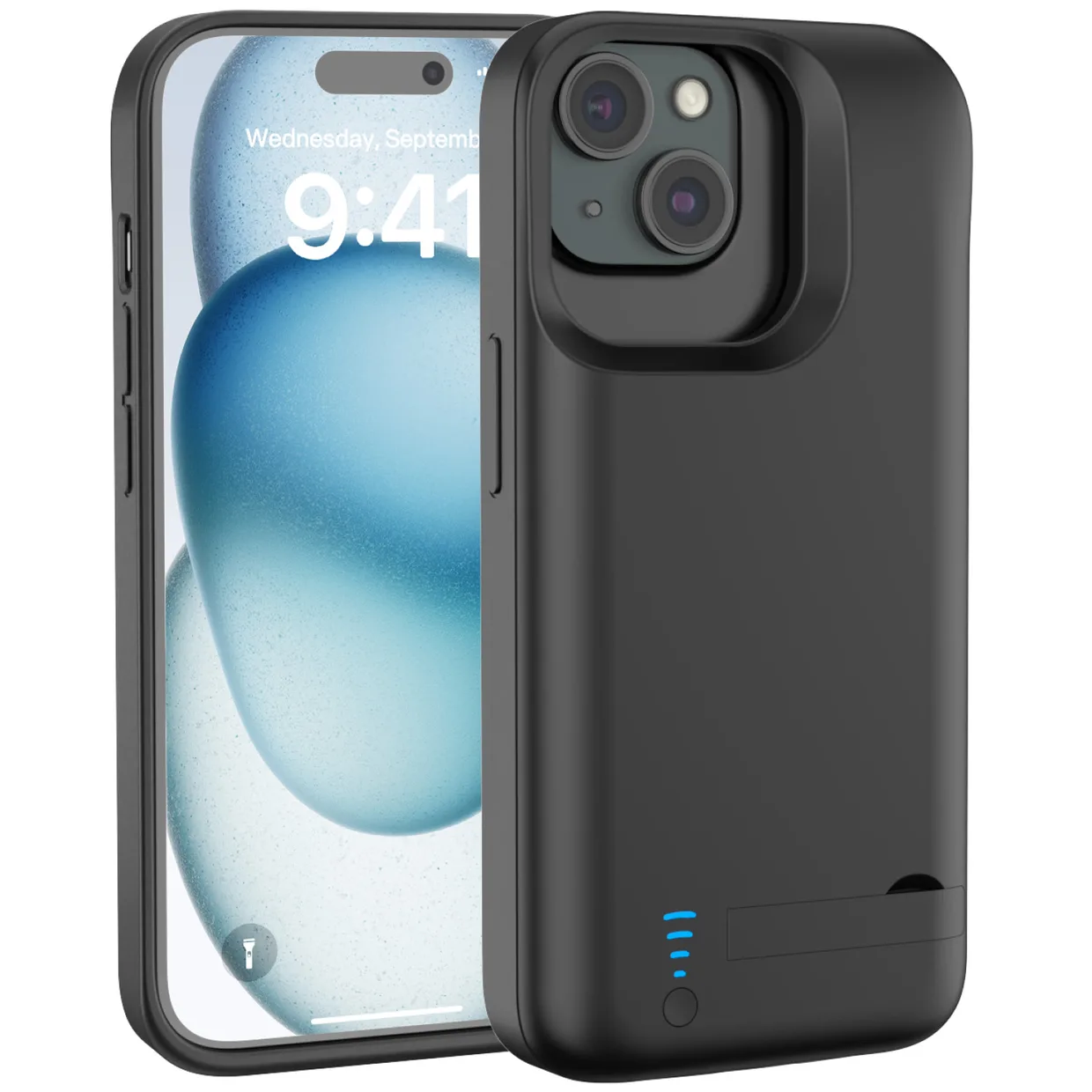 Чехол-зарядка iBattery для iPhone 15 Plus Bracket 6000 mAh black — фото 2
