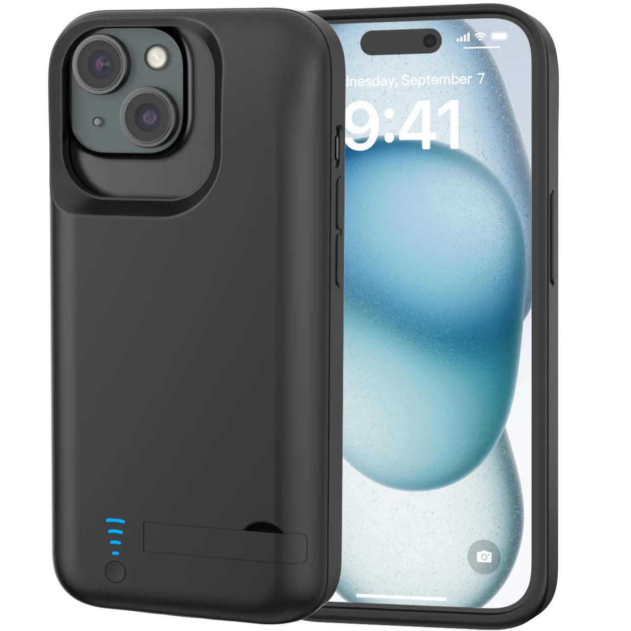 Чехол-зарядка iBattery для iPhone 15 Plus Bracket 6000 mAh black — фото 3