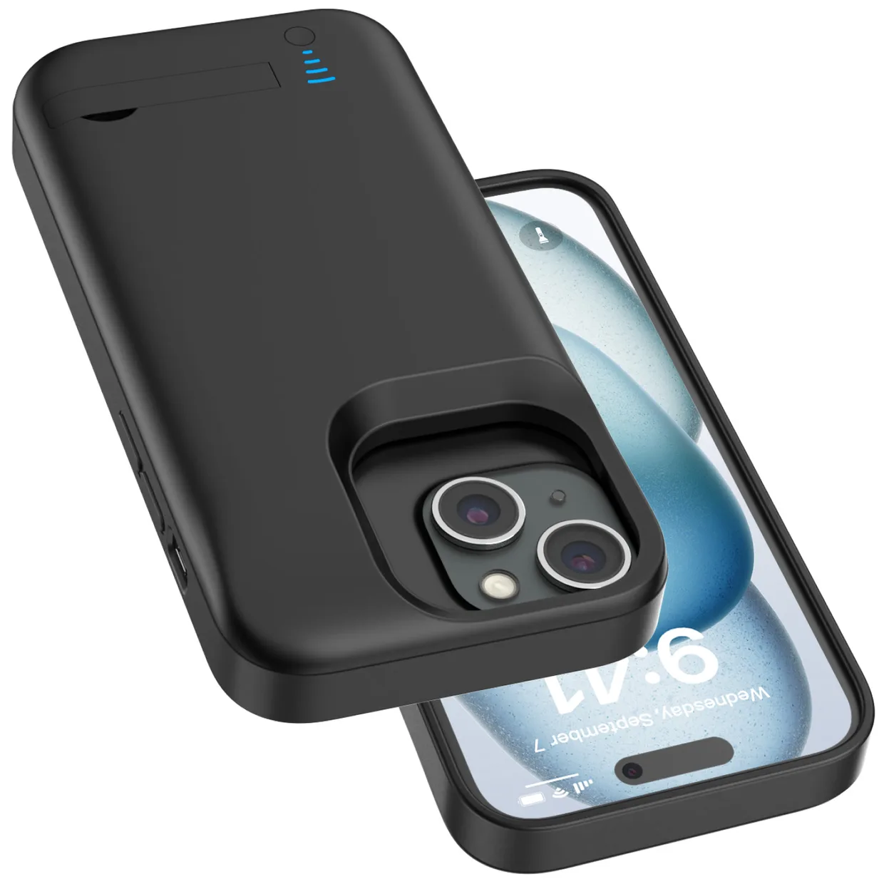 Чехол-зарядка iBattery для iPhone 15 Plus Bracket 6000 mAh black — фото 8