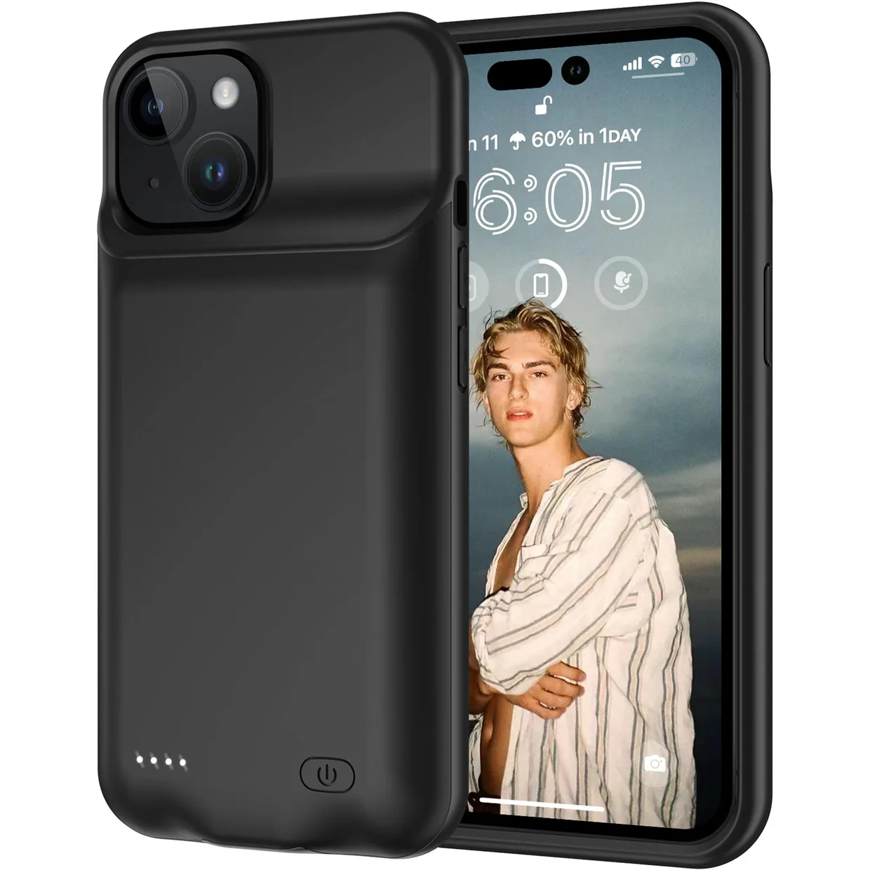Чехол-зарядка iBattery для iPhone 15 Plus Slan 6000 mAh black