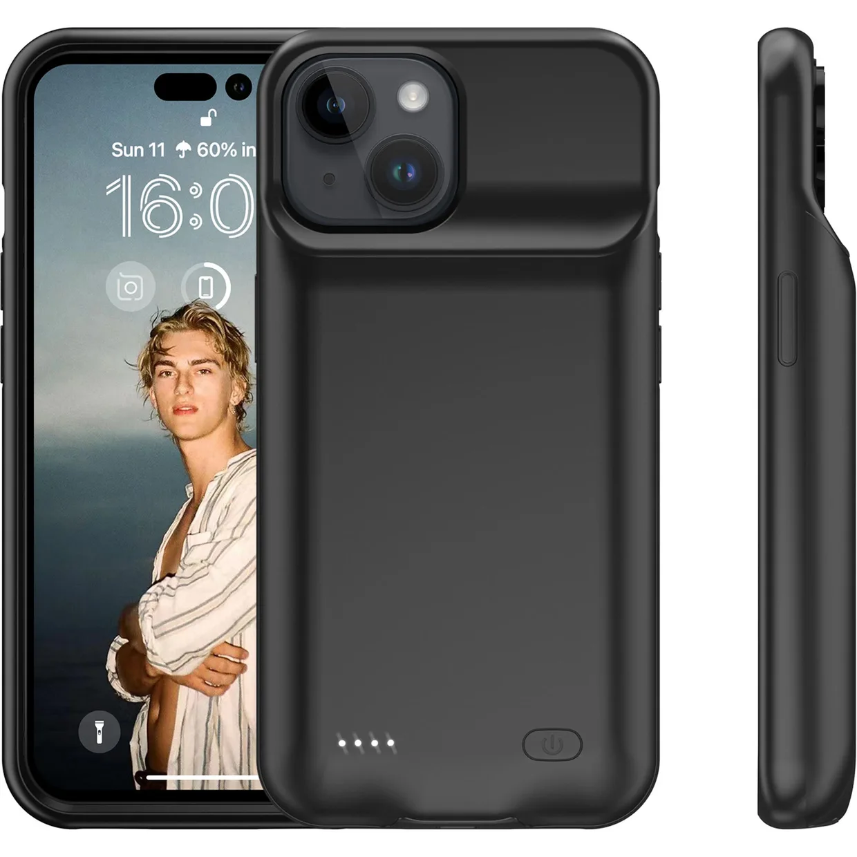 Чехол-зарядка iBattery для iPhone 15 Plus Slan 6000 mAh black — фото 2