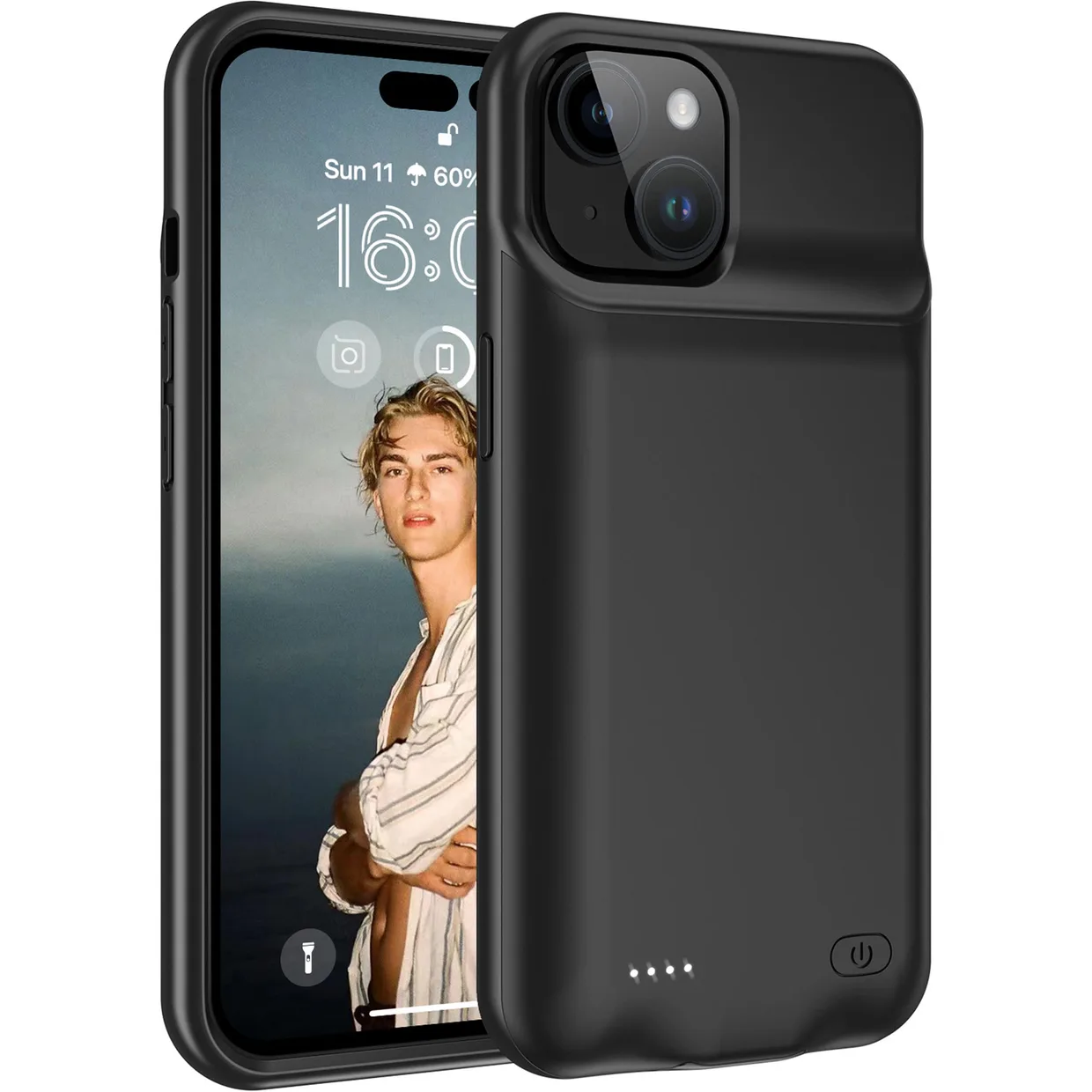 Чехол-зарядка iBattery для iPhone 15 Plus Slan 6000 mAh black — фото 3