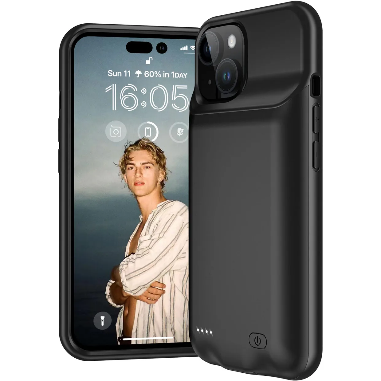 Чехол-зарядка iBattery для iPhone 15 Plus Slan 6000 mAh black — фото 4