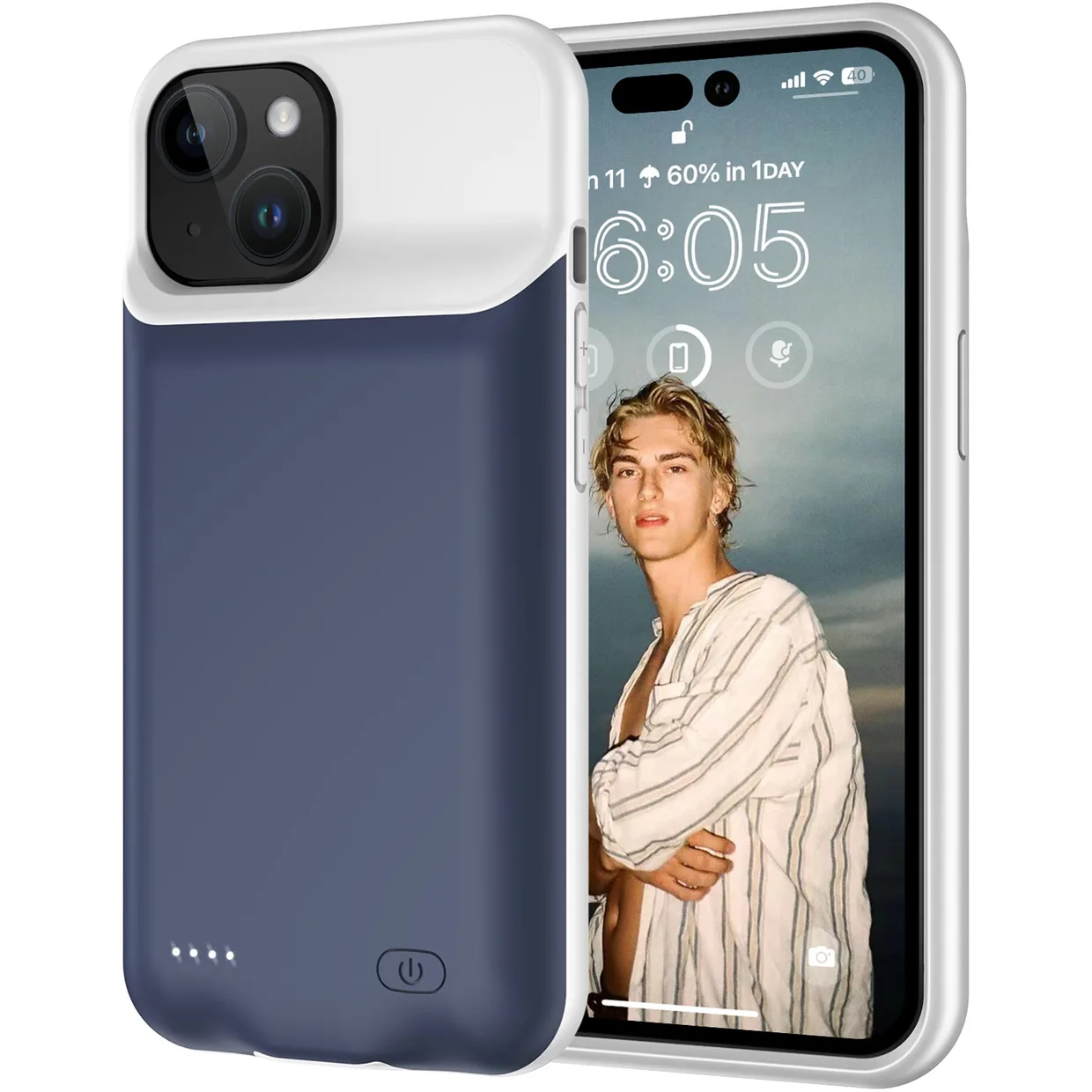 Чехол-зарядка iBattery для iPhone 15 Plus Slan 6000 mAh Blue
