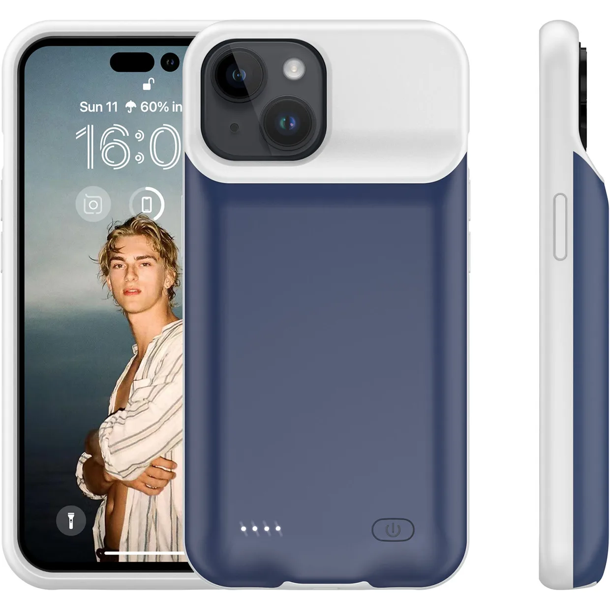 Чехол-зарядка iBattery для iPhone 15 Plus Slan 6000 mAh Blue — фото 2