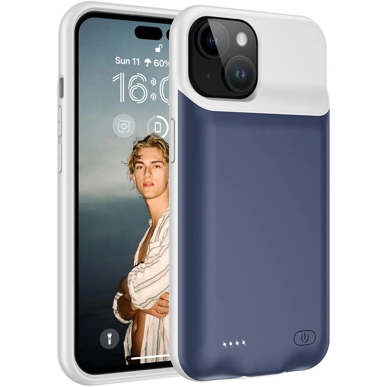 Чехол-зарядка iBattery для iPhone 15 Plus Slan 6000 mAh Blue — фото 3
