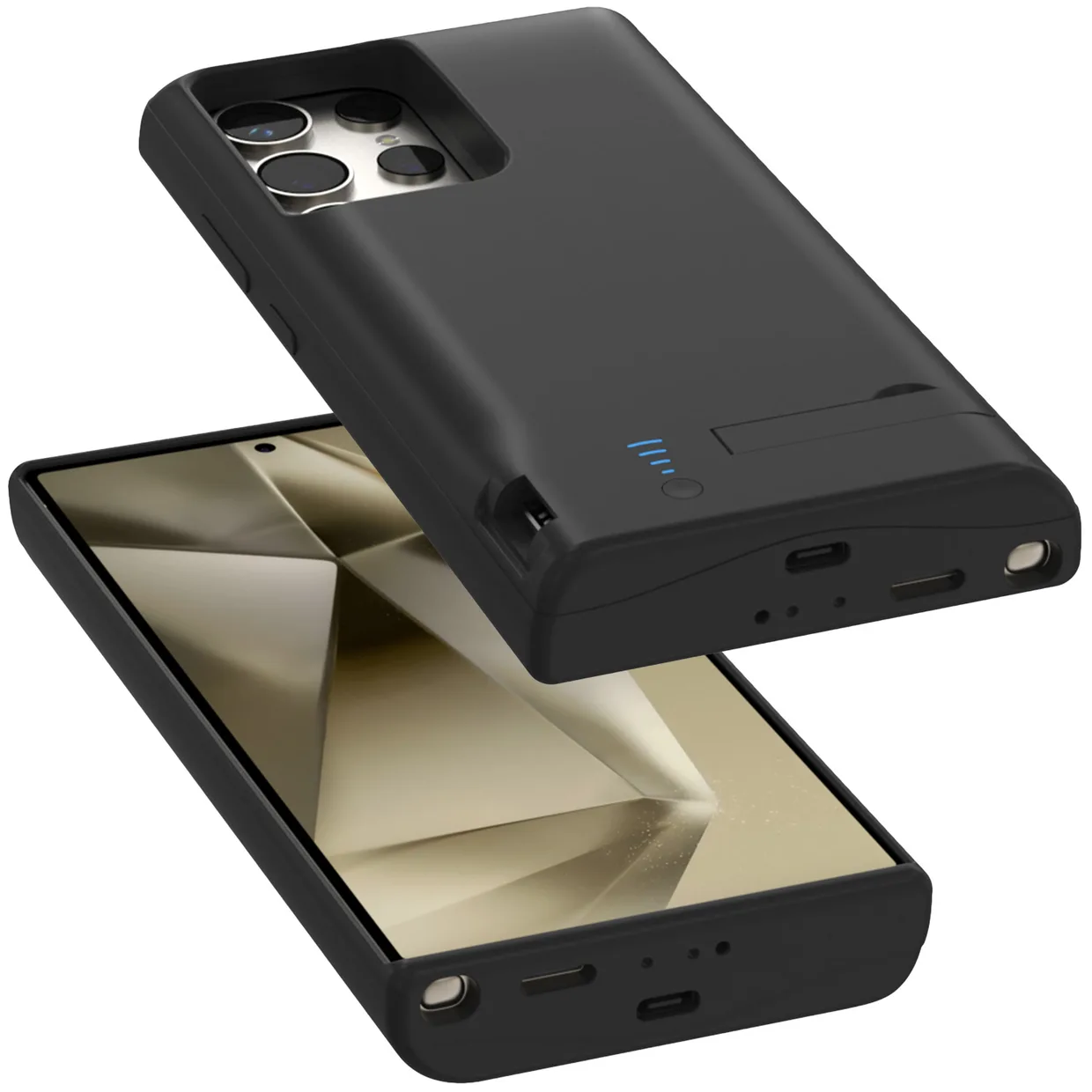 Чохол-зарядка iBattery для Samsung S24 Ultra Bracket 6000 mAh Black — фото 4