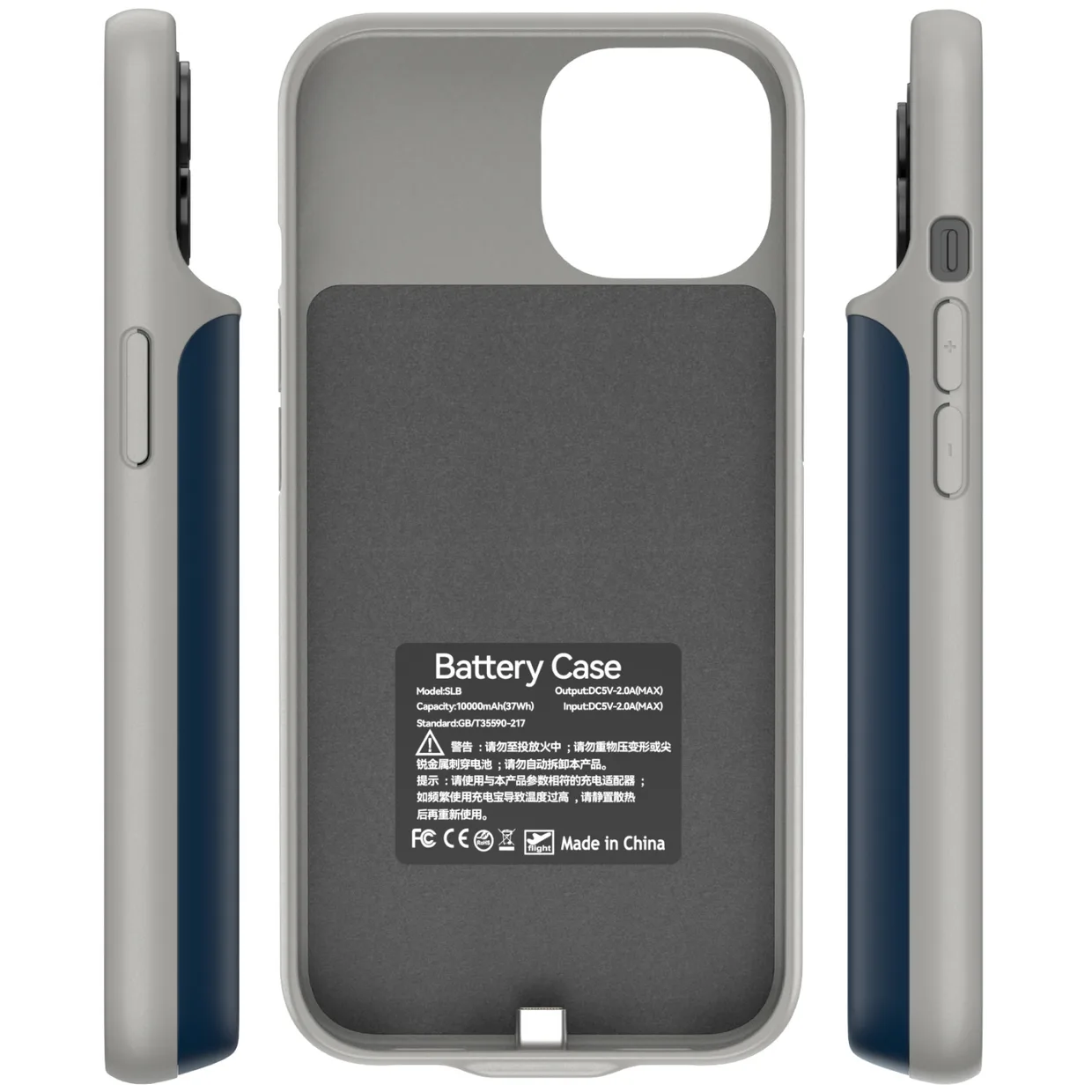 Чехол-зарядка iBattery для iPhone 15 Plus Batlow 6000 mAh Blue — фото 4