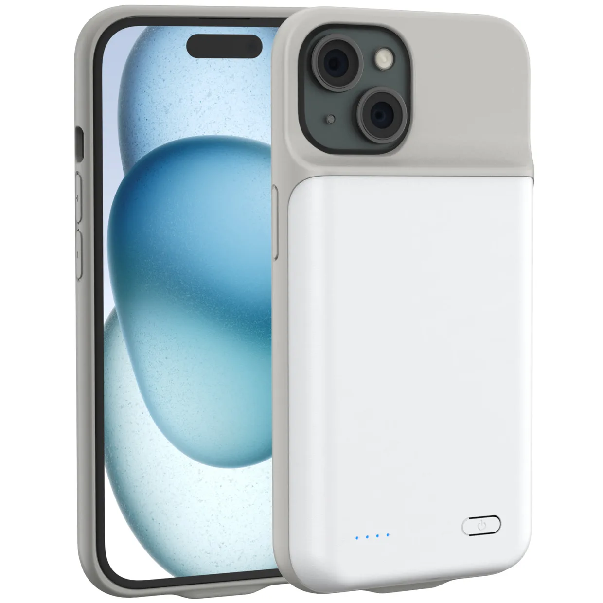Чехол-зарядка iBattery для iPhone 15 Plus Batlow 6000 mAh White — фото 3