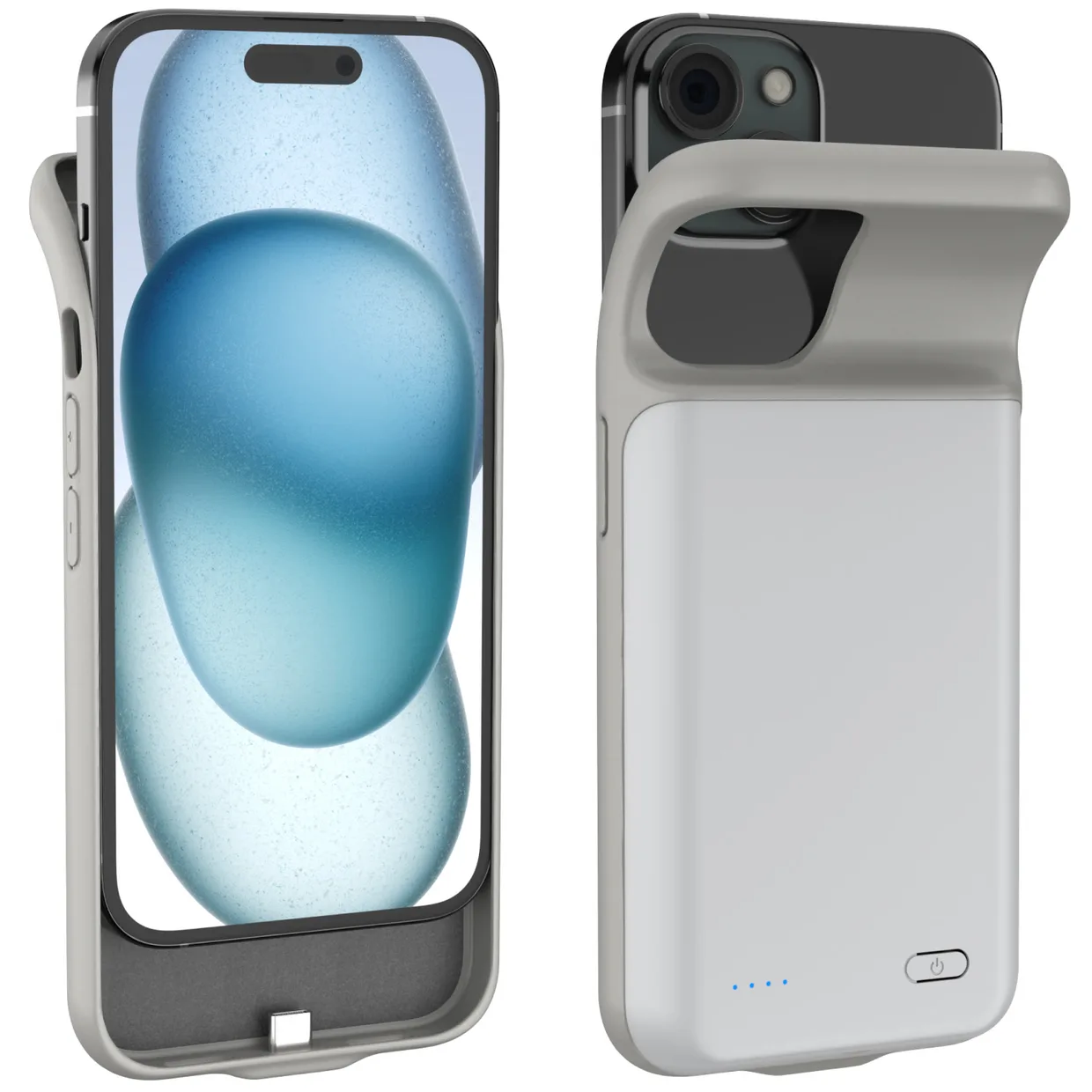 Чехол-зарядка iBattery для iPhone 15 Plus Batlow 6000 mAh White — фото 5