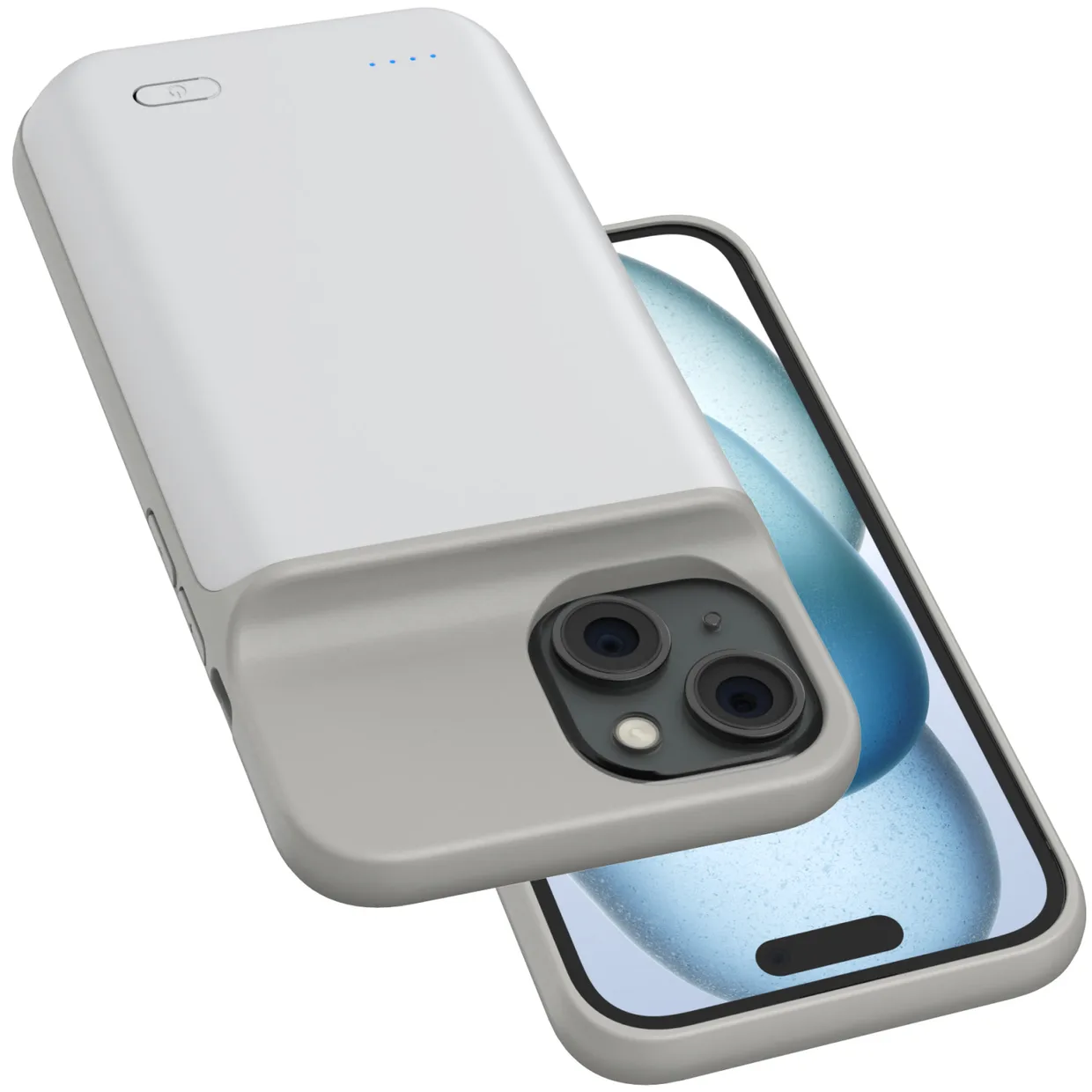 Чехол-зарядка iBattery для iPhone 15 Plus Batlow 6000 mAh White — фото 15