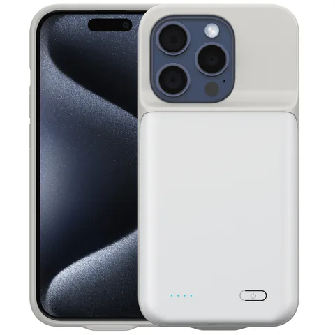 Чохол-зарядка iBattery для iPhone 15 Pro Batlow 5000 mAh White