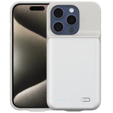 Чохол-зарядка iBattery для iPhone 15 Pro Max Batlow 6000 mAh White