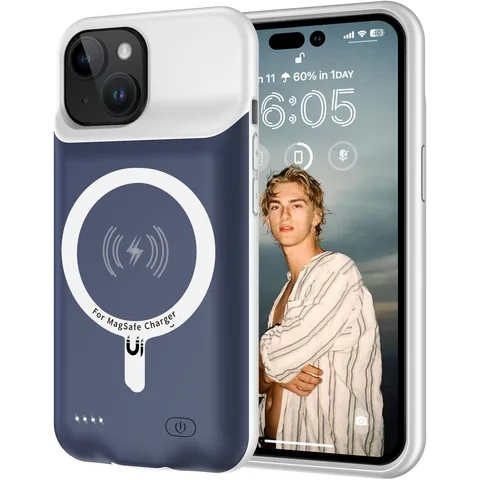Чохол powerbank iBattery для iPhone 15 Slan QI MagSafe 5000 mAh Blue