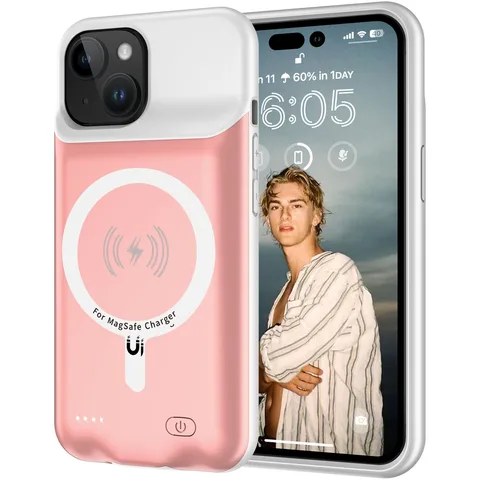 Чохол powerbank iBattery для iPhone 15 Slan QI MagSafe 5000 mAh Rose