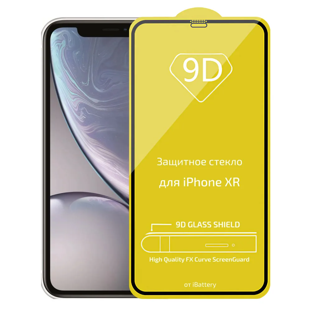 Защитное стекло iBattery 9D for iPhone Xr black