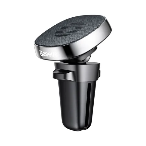 Автотримач Baseus Privity Series Pro Air Outlet Magnet Bracket Genuine Leather (SUMQ-PR0S) Silver