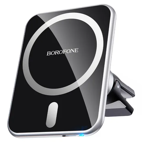 Автотримач Borofone BH43 Xperience Magnetic Wireless Charging Car Holder (BH43BS) Black+Silver