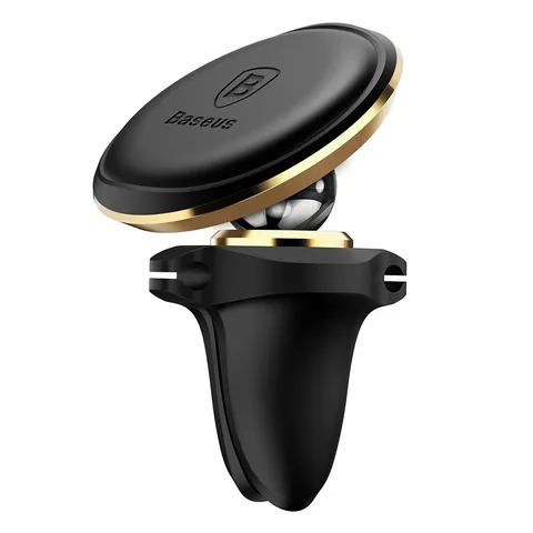 Автодержатель Baseus Magnetic Air Vent Car Mount Holder With Cable Clip (SUGX020015) Gold