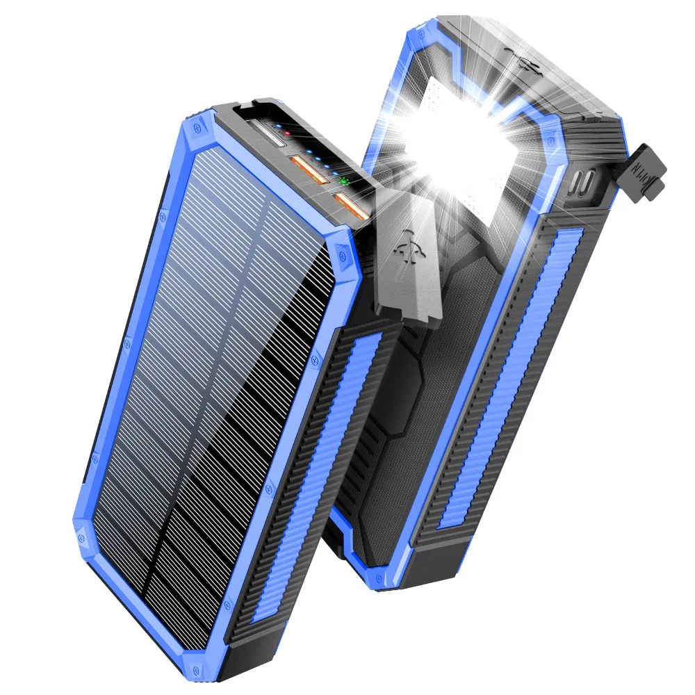 Солнечный повербанк iBattery YD-888K c фонариком 30000 mAh blue