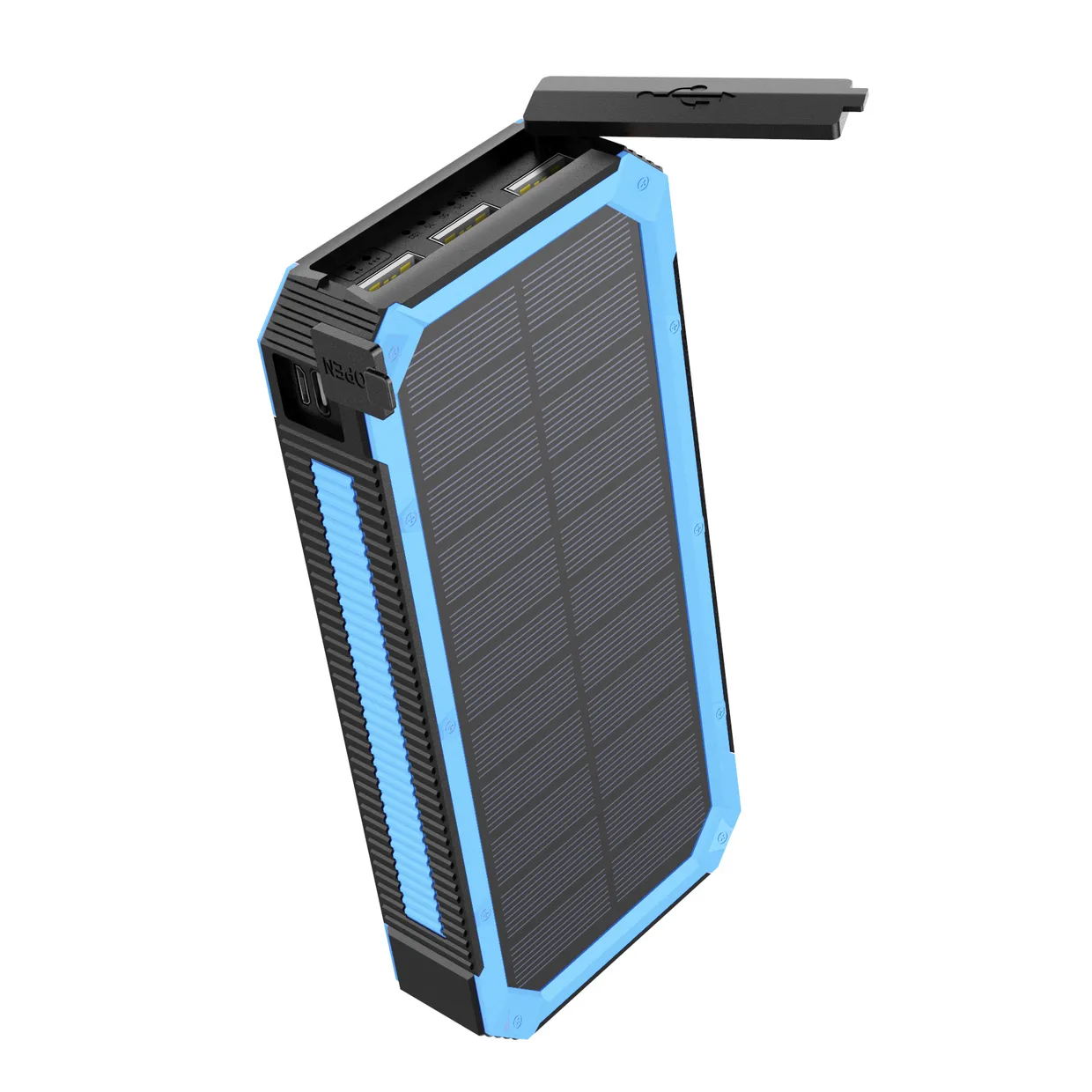 Солнечный повербанк iBattery YD-888K c фонариком 30000 mAh blue — фото 7