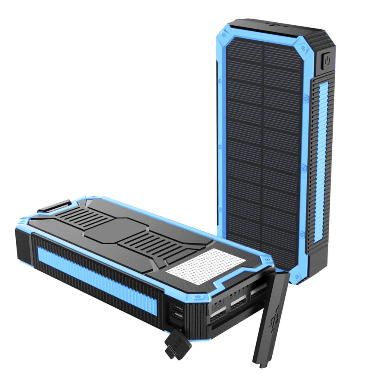 Солнечный повербанк iBattery YD-888K c фонариком 30000 mAh blue — фото 8