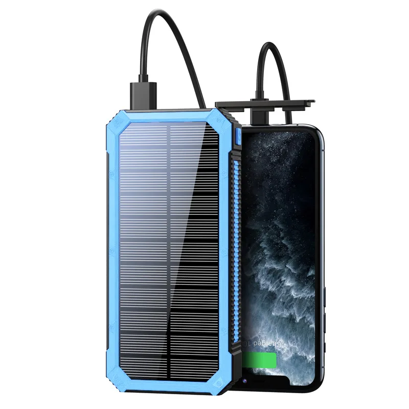 Солнечный повербанк iBattery YD-888K c фонариком 30000 mAh blue — фото 9