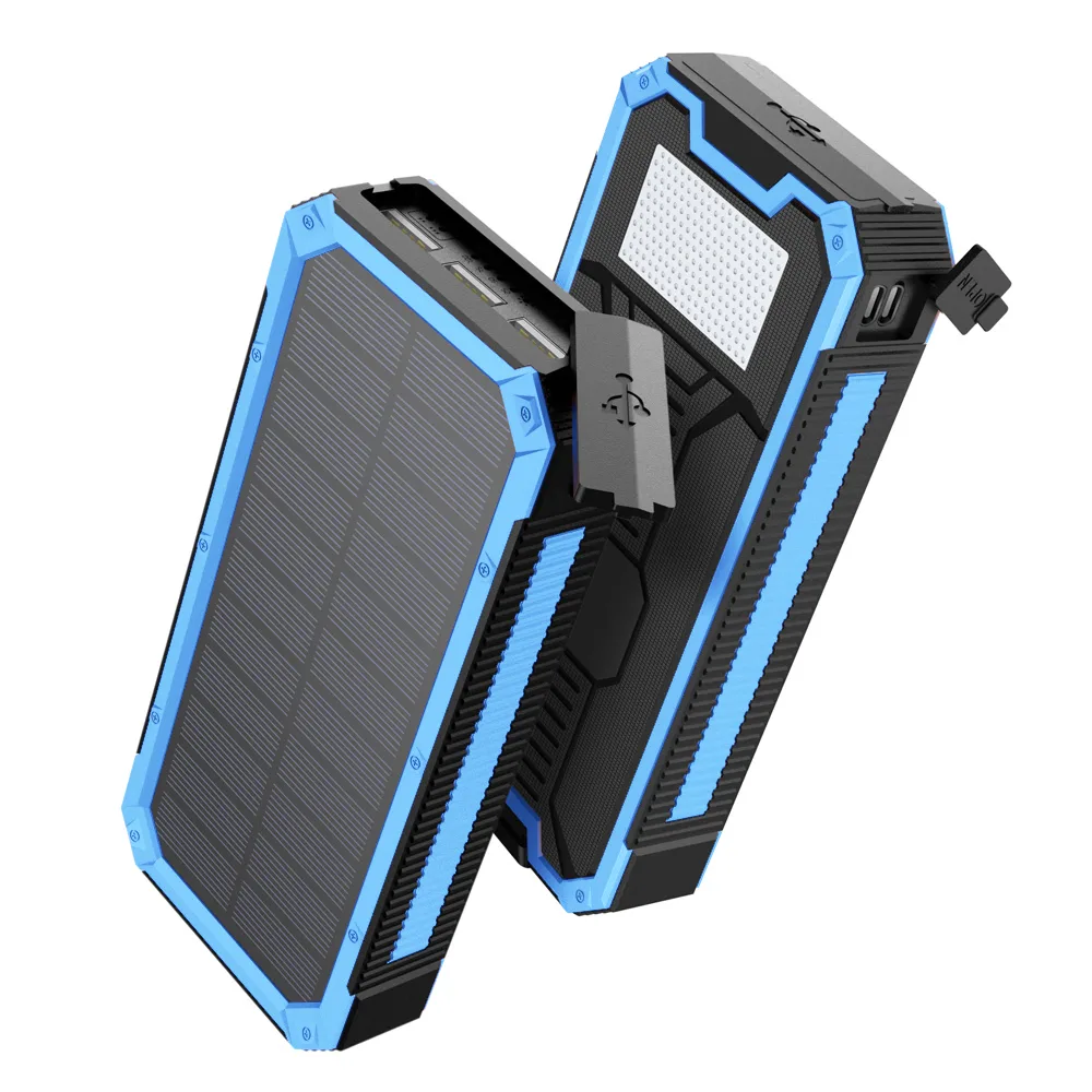 Солнечный повербанк iBattery YD-888K c фонариком 30000 mAh blue — фото 11
