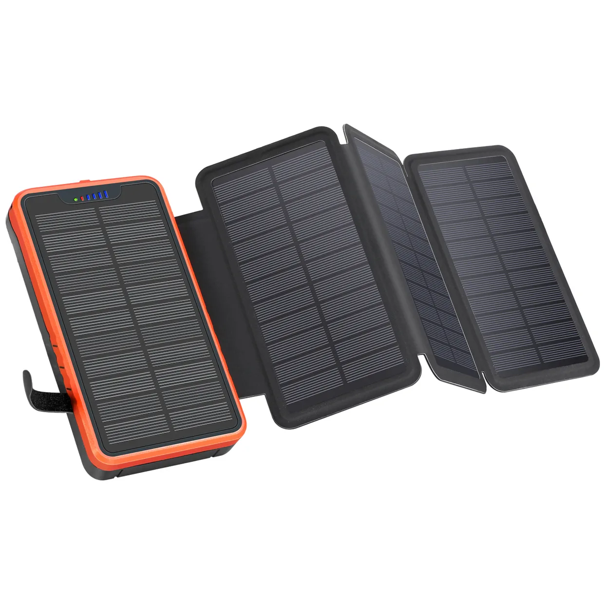 Солнечный PowerBank iBattery YD-820S с дополнительными панелями и фонариком 26800 mAh orange