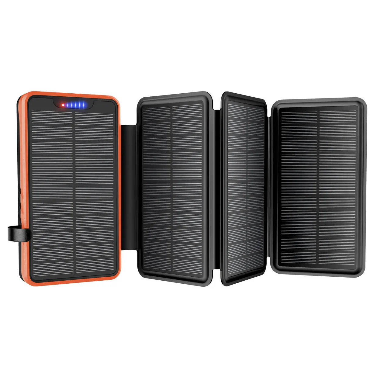Солнечный PowerBank iBattery YD-820S с дополнительными панелями и фонариком 26800 mAh orange — фото 2