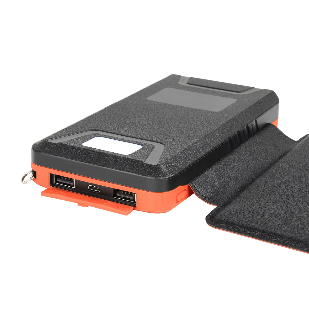 Солнечный PowerBank iBattery YD-820S с дополнительными панелями и фонариком 26800 mAh orange — фото 6